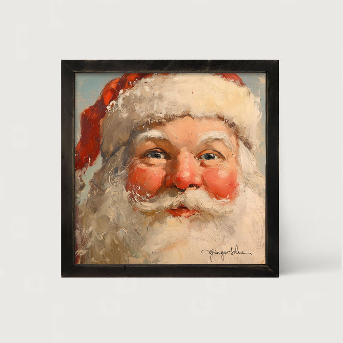 Rosey Cheek Santa Gazing - Framed Art