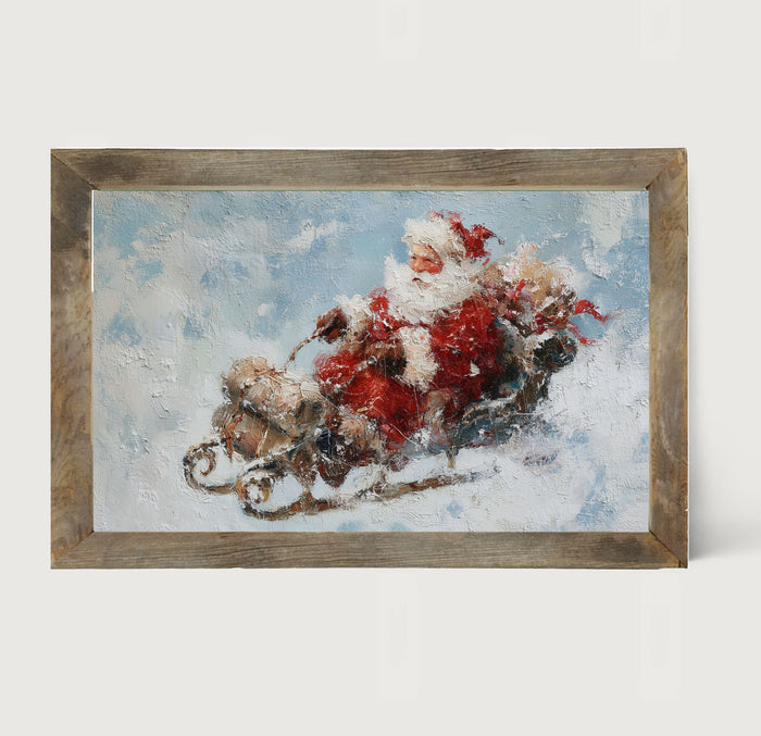 Santa on Sleigh in the Snow
