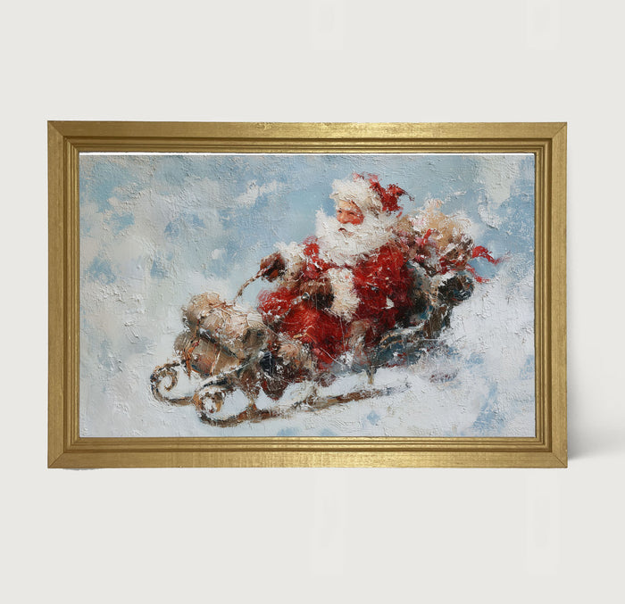Santa on Sleigh in the Snow