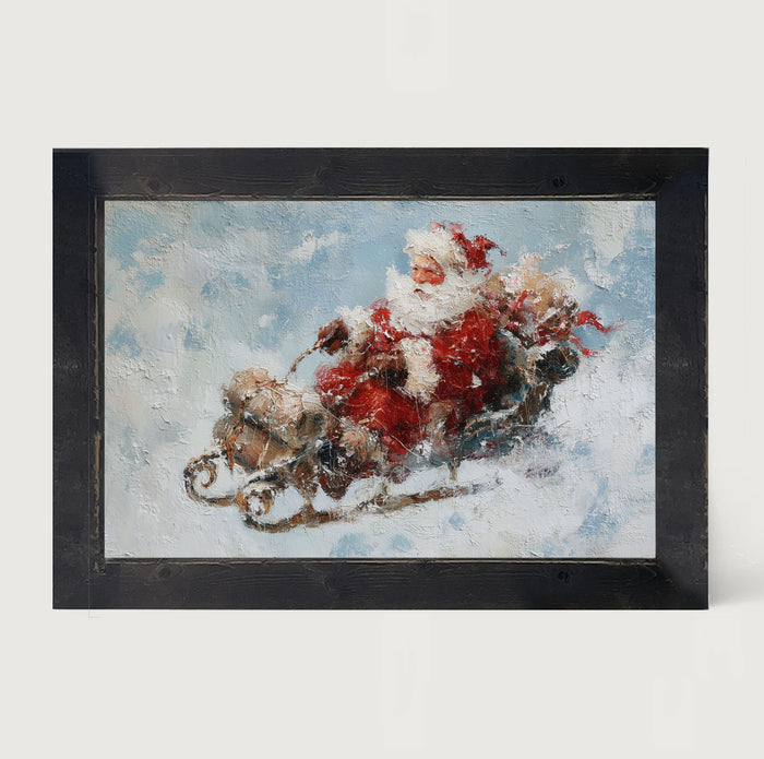 Santa on Sleigh in the Snow
