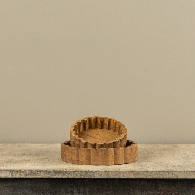Scalloped Wood Tray