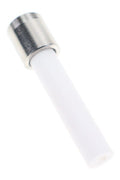 Screw-on ceramic replacement tip shown at an angle with white nail and silver-tone metal threads