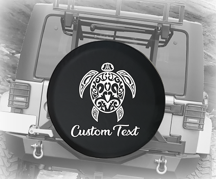 Sea Turtle Tropical Beach Design- Personalized Spare Tire Cover