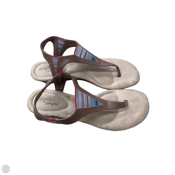 Shoes Heels Wedge By Dexflex In Brown, Size: 7.5