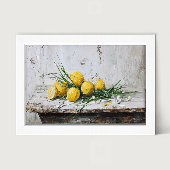 Sideboard Still Life - A Bunch of Lemons - Framed Art