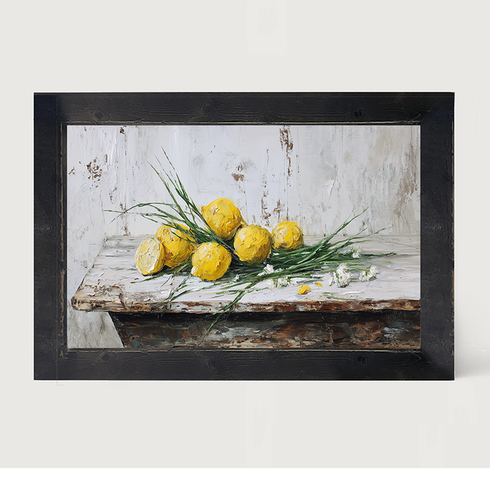 Sideboard Still Life - A Bunch of Lemons - Framed Art