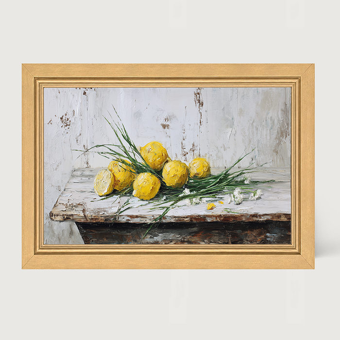 Sideboard Still Life - A Bunch of Lemons - Framed Art