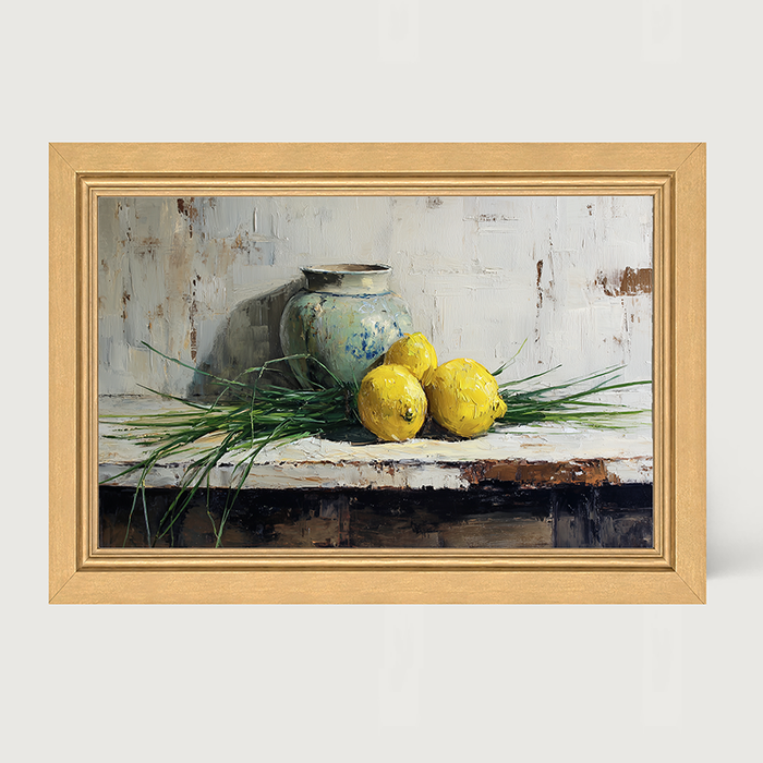 Sideboard Still Life - Three Lemons - Framed Art