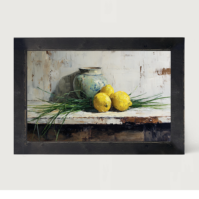 Sideboard Still Life - Three Lemons - Framed Art