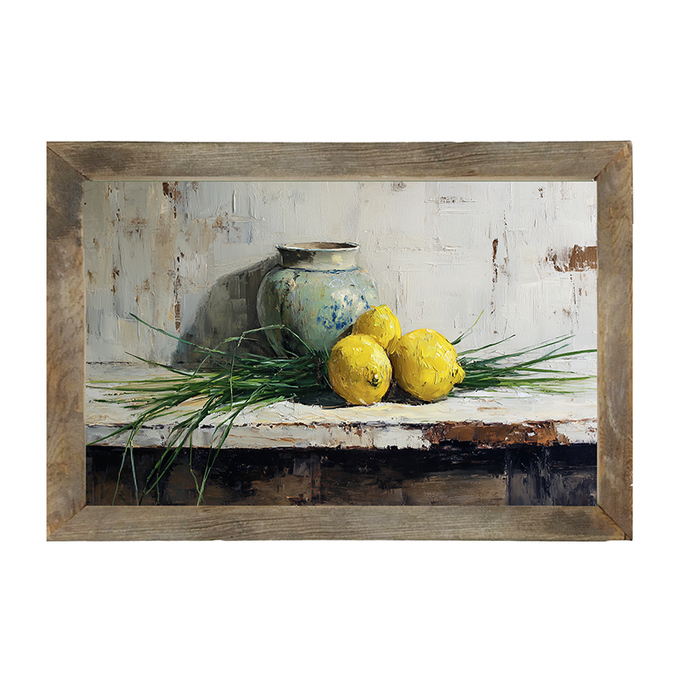 Sideboard Still Life - Three Lemons - Framed Art