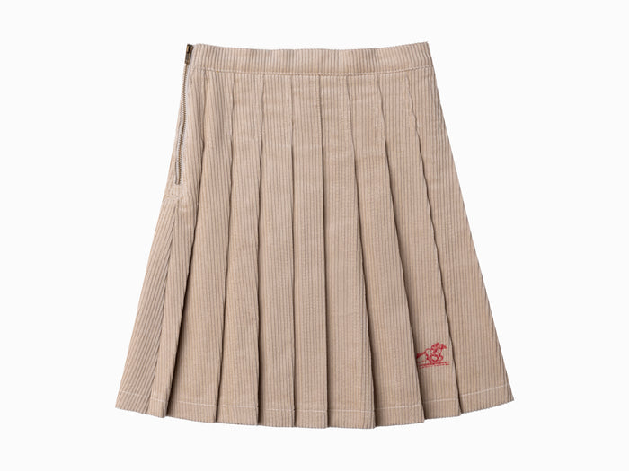 skirt heavy corduroy pleated - oatmilk