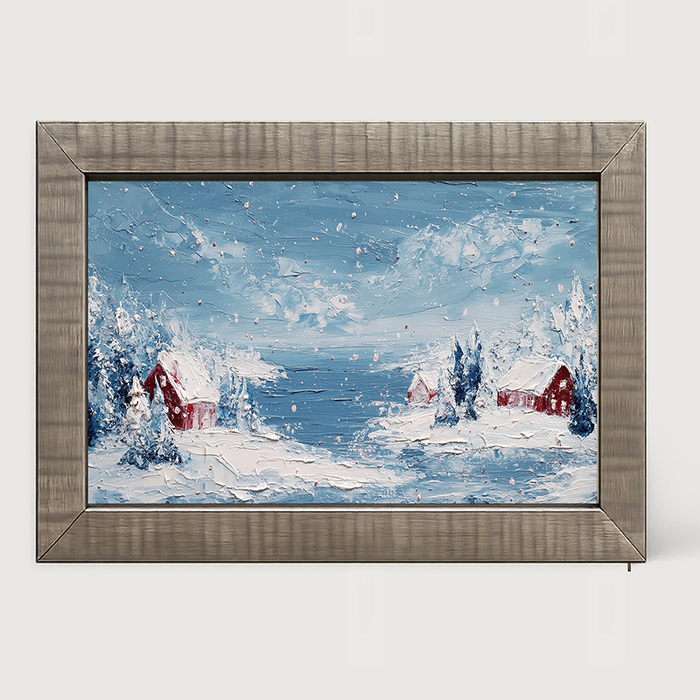 Snowy Cabins - Framed Art