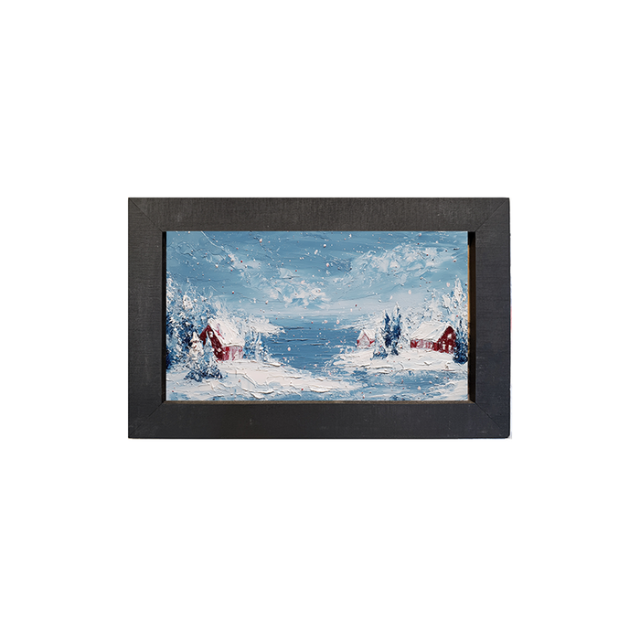 Snowy Cabins - Framed Art