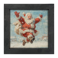 Snowy Santa Dashing through the Snow - Framed Art