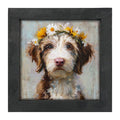Spring Season Brown and White Labradoodle - Framed Art