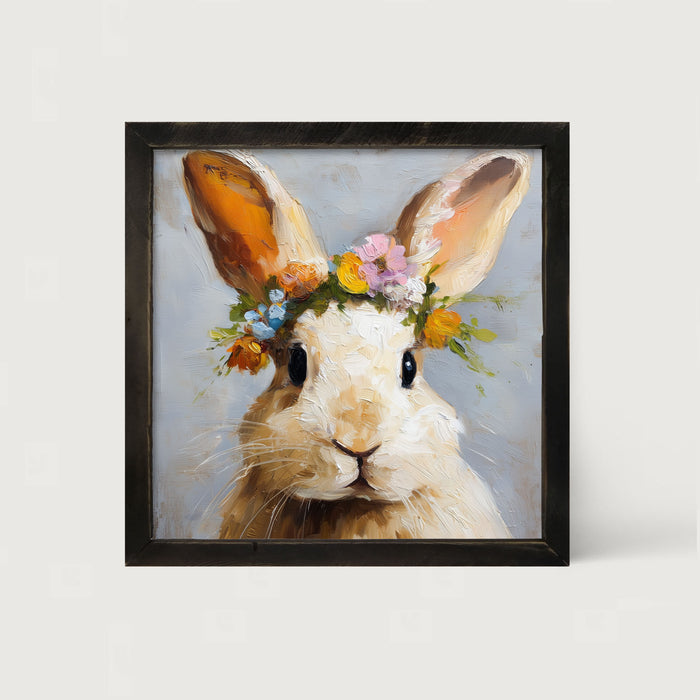 Spring Season Tan Bunny - Framed Art