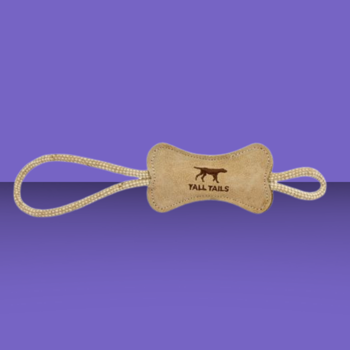 Tall Tails Natural Leather Bone Tug 12"