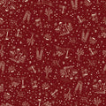 The Colour of Love 80790-1 - Red Garden - red cotton with white garden etchings