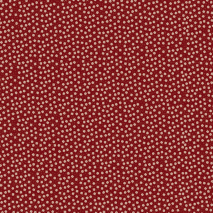 The Colour of Love 80790-10 - Wonky X's - red cotton with tiny white squares with red x's in the middle