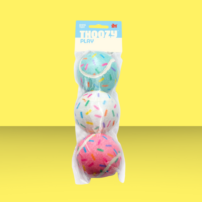 ThoozyPet Birthday Sprinkle Tennis Balls 3pk