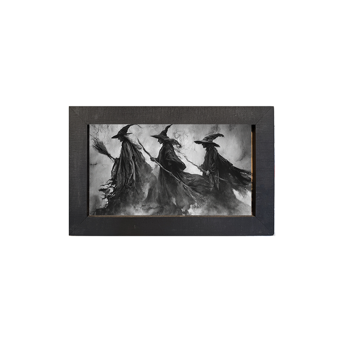 Three Shadow Witches Traveling Together - Framed Art