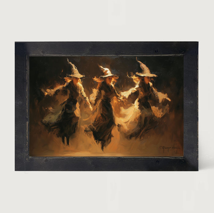Three Witches Flying - Framed Art