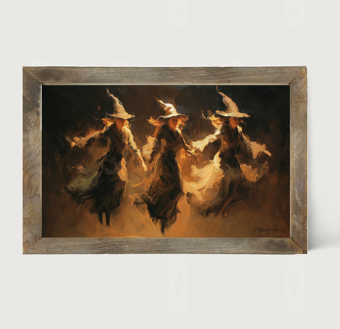 Three Witches Flying - Framed Art