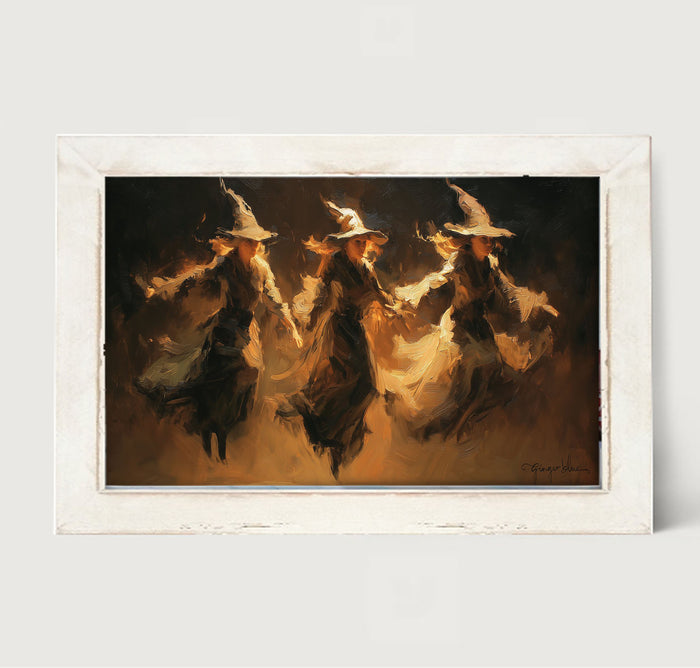 Three Witches Flying - Framed Art