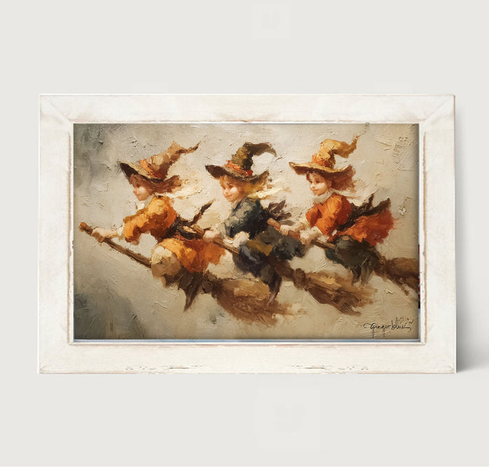 Three Witchy Children - Framed Art