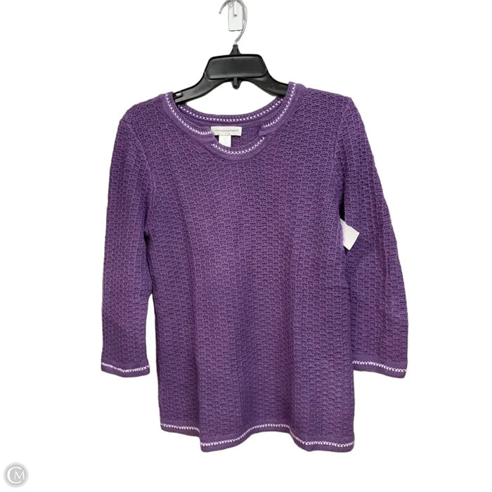 Top 3/4 Sleeve By Christopher And Banks In Purple, Size: S