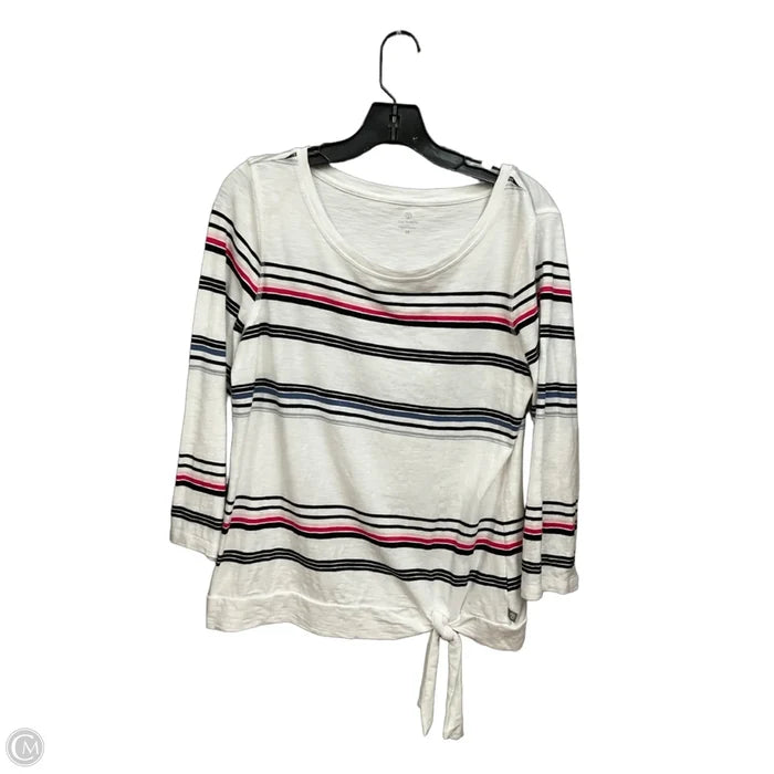 Top 3/4 Sleeve By Talbots In Striped Pattern, Size: M