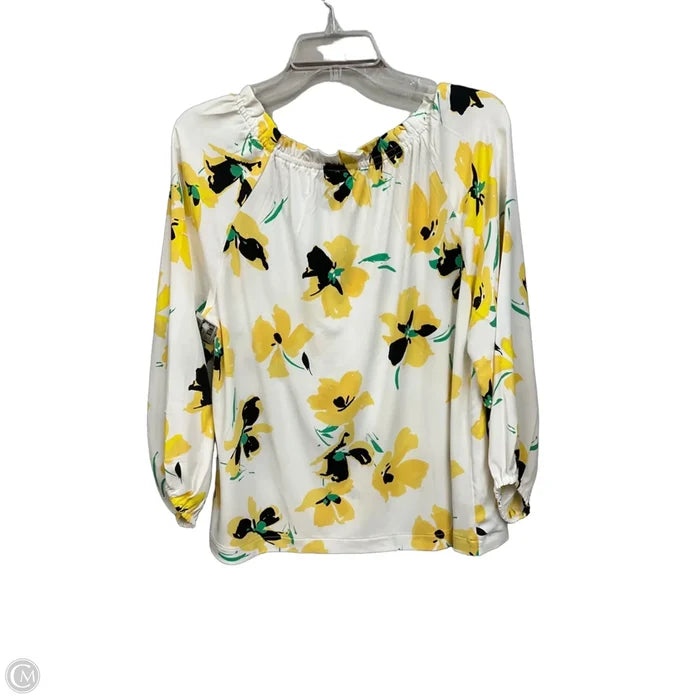 Top Long Sleeve By Ann Taylor In Floral Print, Size: M