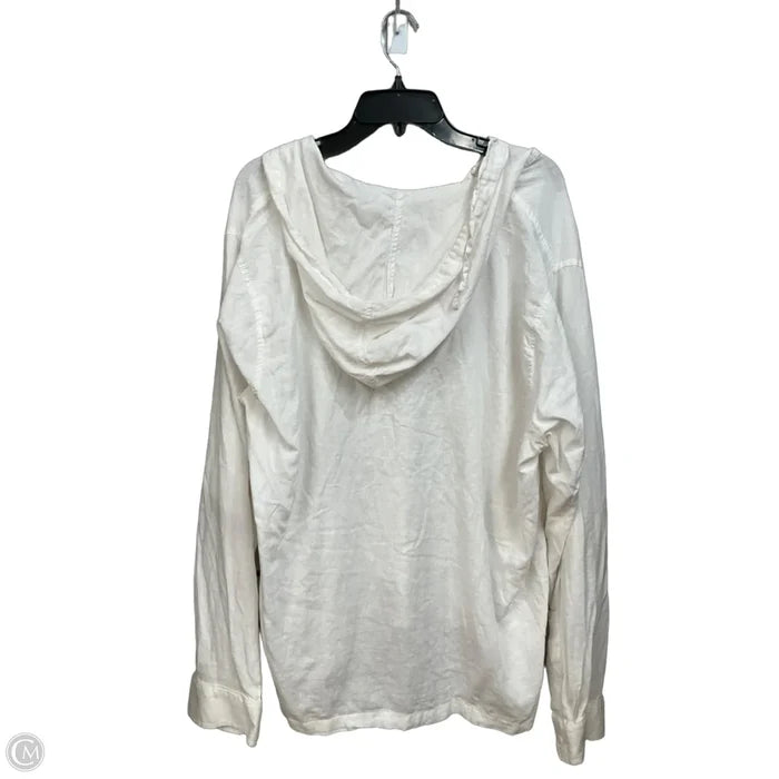 Top Long Sleeve By Saks Fifth Avenue In Cream, Size: Xxl