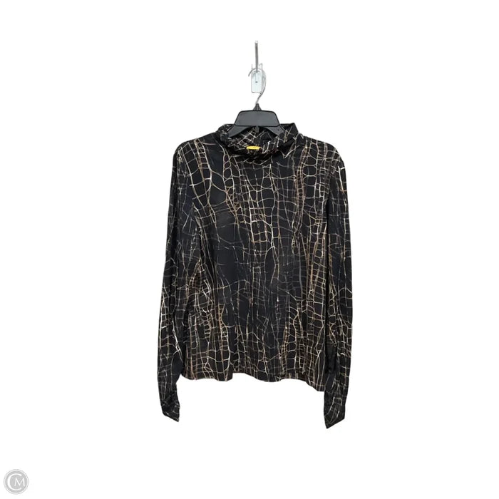 Top Long Sleeve By St. John In Black & Tan, Size: Xl