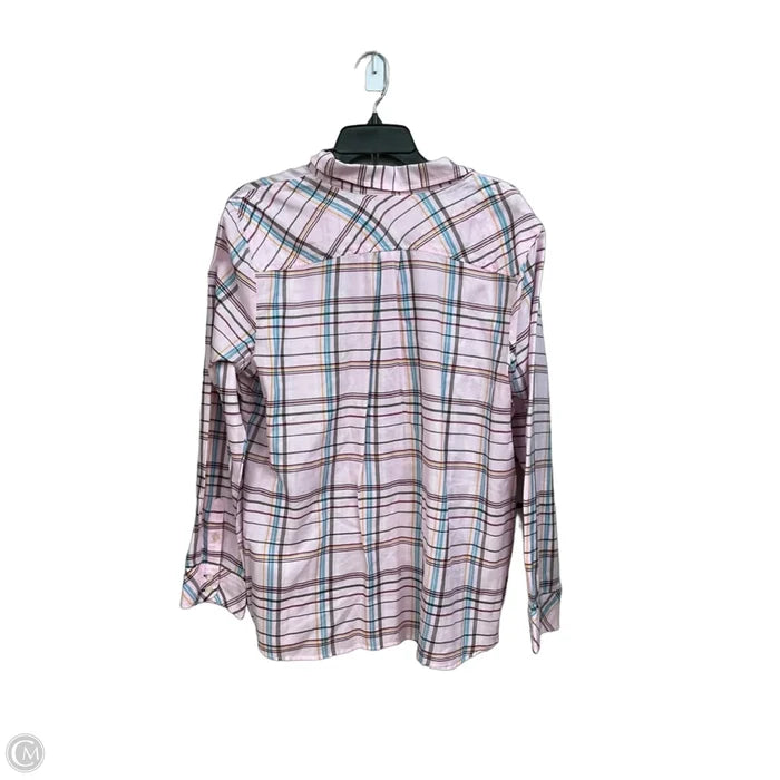 Top Long Sleeve By Talbots In Plaid Pattern, Size: Xl