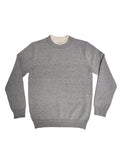top l/s cable sleeve knit sweater - grey