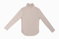 top l/s soft ribbed turtleneck - oatmilk