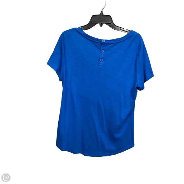 Top Short Sleeve Basic By Talbots In Blue, Size: Lp