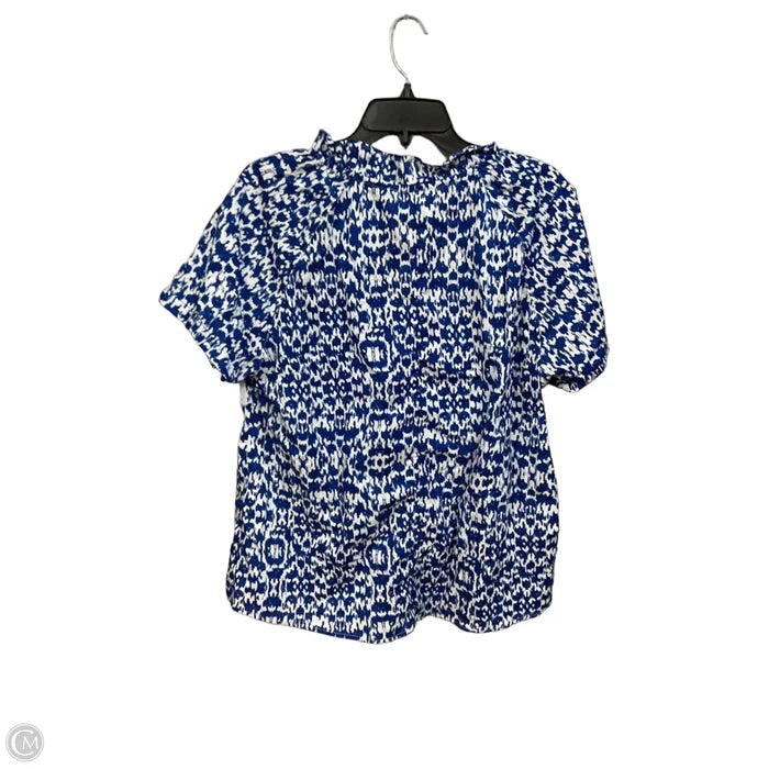 Top Short Sleeve By H&m In Blue & White, Size: L