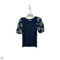 Top Short Sleeve By Loft In Navy, Size: S
