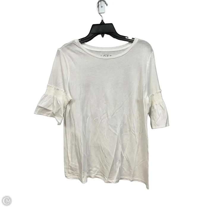 Top Short Sleeve By Loft In White, Size: M