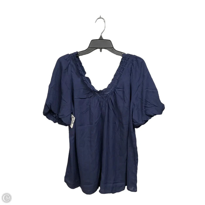 Top Short Sleeve By Torrid In Navy, Size: L