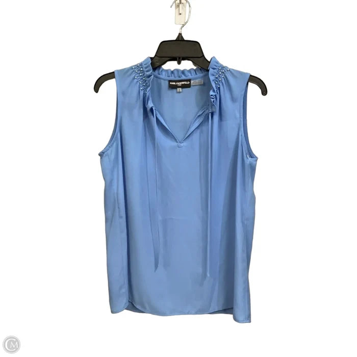 Top Sleeveless Designer By Karl Lagerfeld In Blue, Size: S