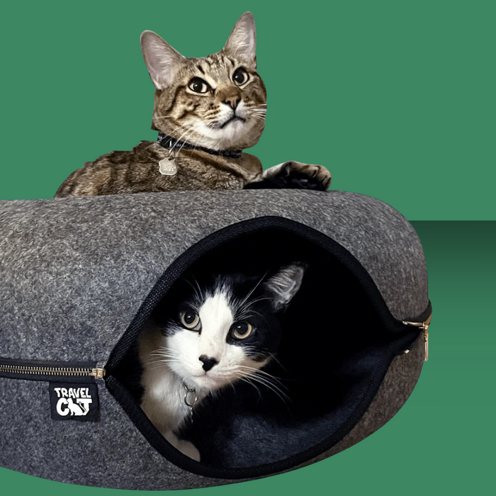 Travel Cat Donut Hideaway Cave Heather Grey