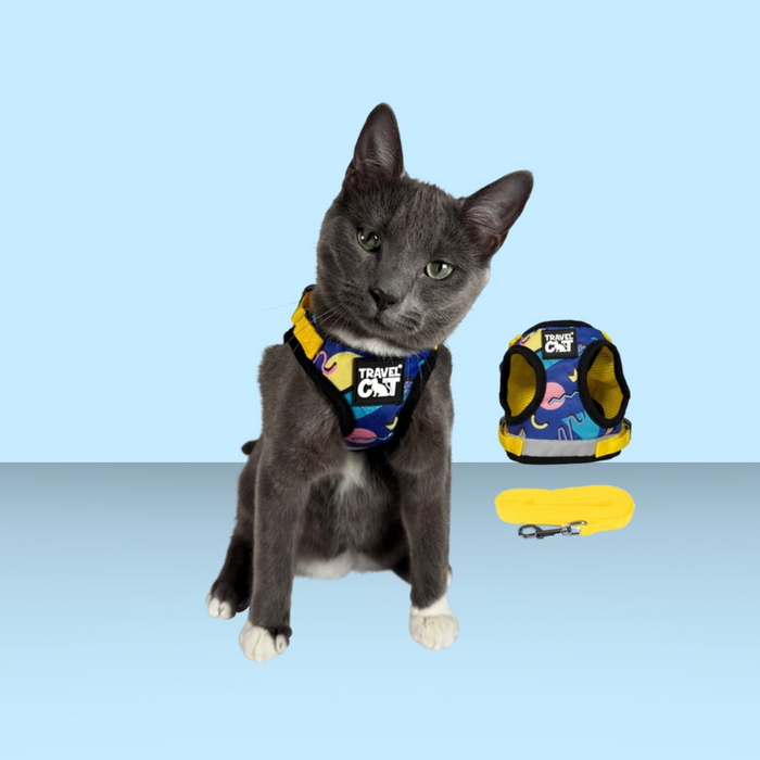 Travel Cat Harness and Leash Set 90s Cat M