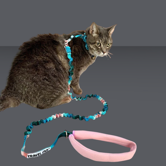 Travel Cat Harness and Leash Set Day Tripper Adjustable Watercolors