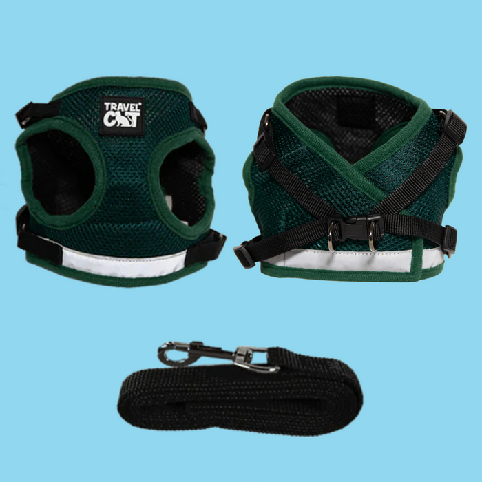 Travel Cat Harness and Leash Set Emerald Explorer M