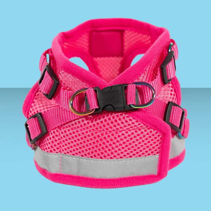 Travel Cat Harness and Leash Set Purrfectly Pink Iridescent M