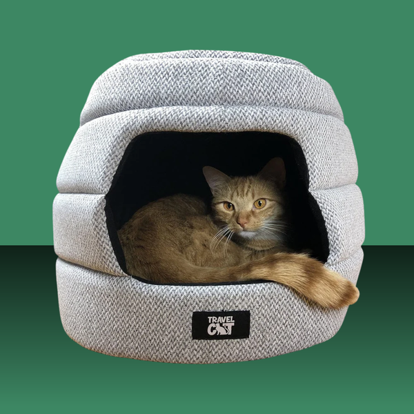 Travel Cat Meowbile Home Convertible Cat Bed & Cave Heather Gray