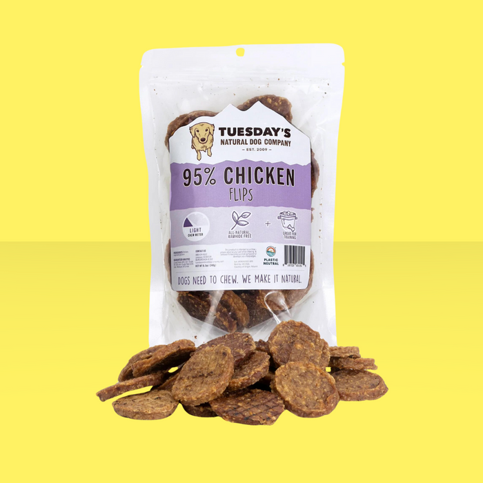 Tuesday's Natural Dog Company 95% Chicken Flips 8.5oz